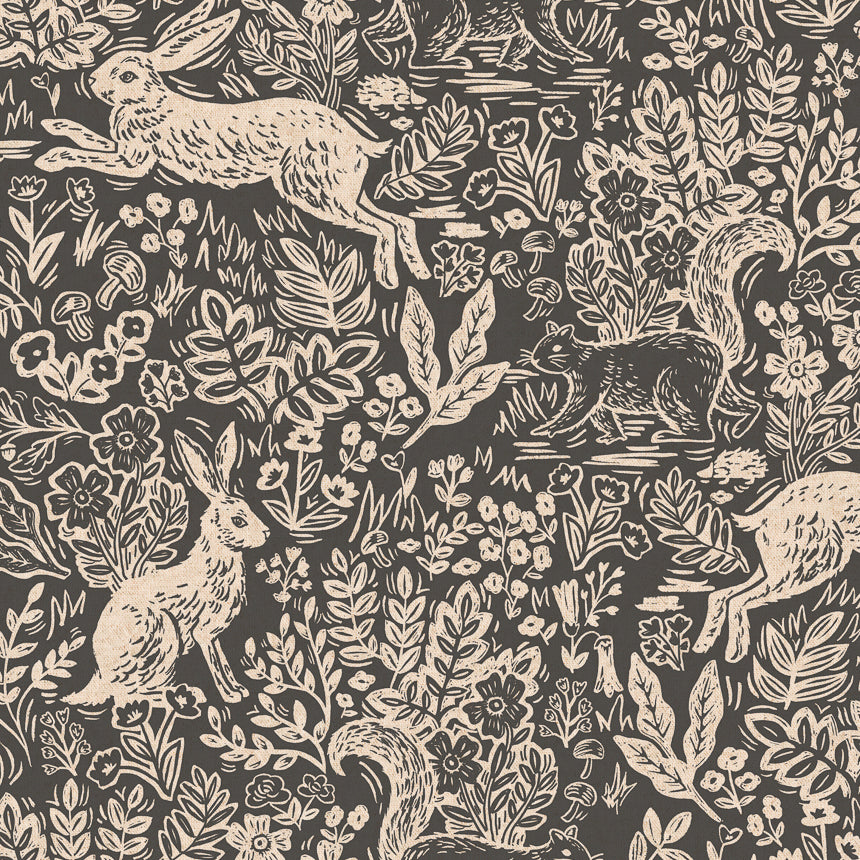 Wildwood by Rifle Paper Co : Fable in Gray : Cotton and Steel : Canvas