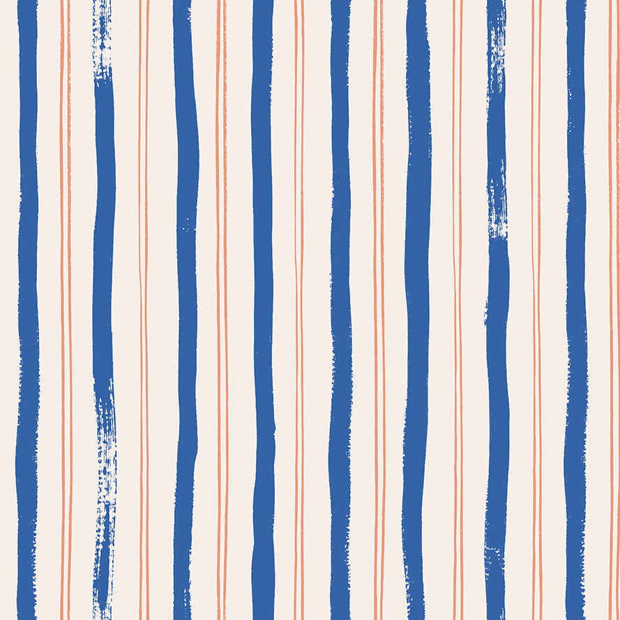 Meadow by Rifle Paper Co : Stripes in Blue : Cotton and Steel