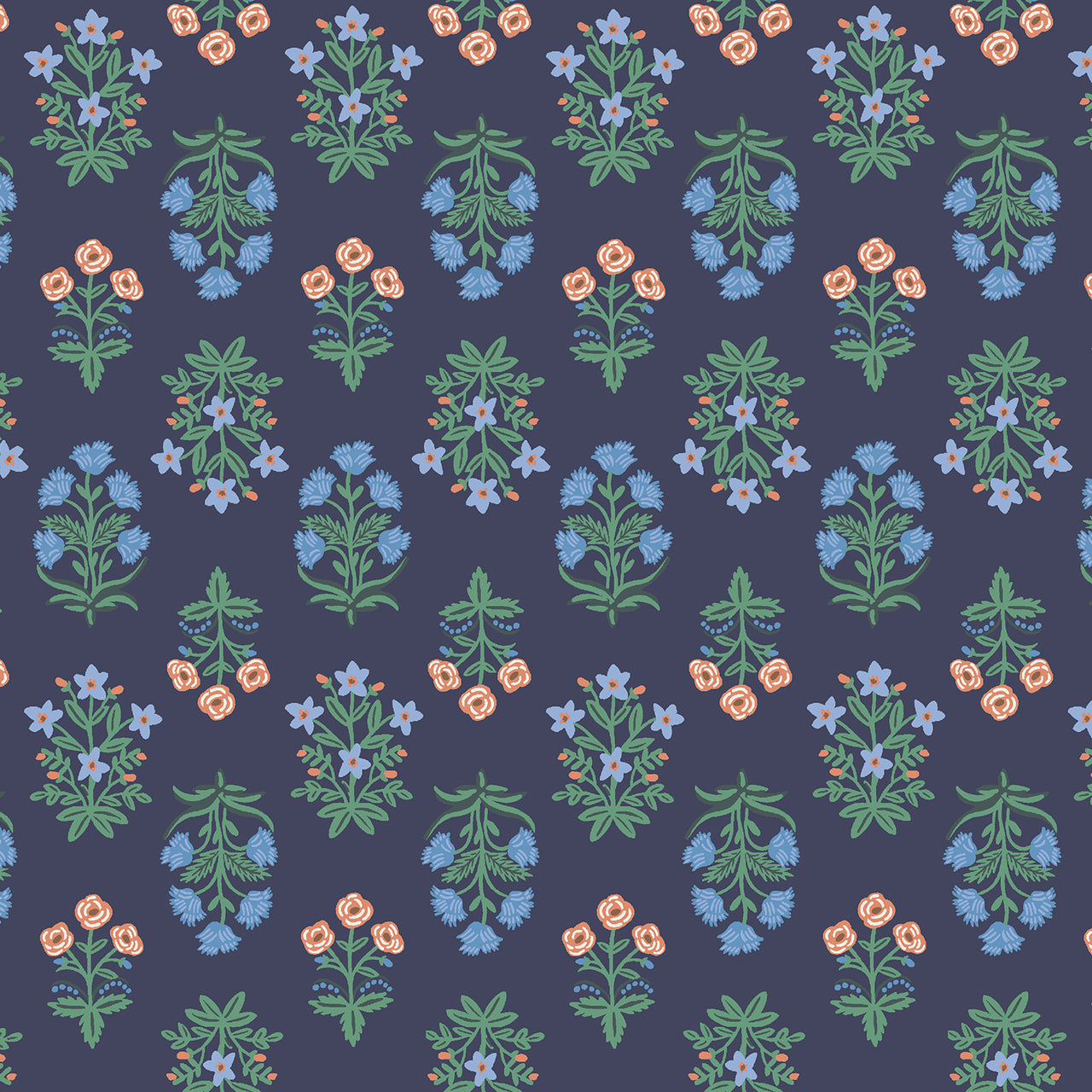 Camont by Rifle Paper Co : Menagerie Mugal in Navy : Cotton and Steel