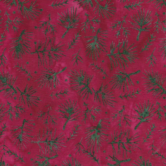 Woodland Holiday : Twigs in Red Cardinal : Island Batiks