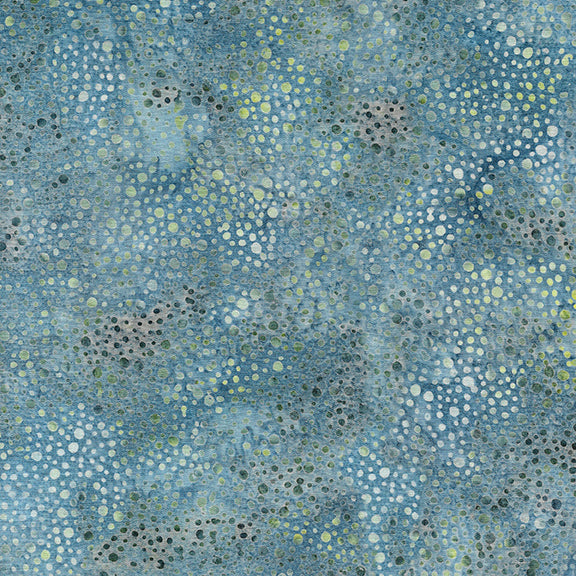 Heavy Metal : Dots in Blue Shark : Island Batiks