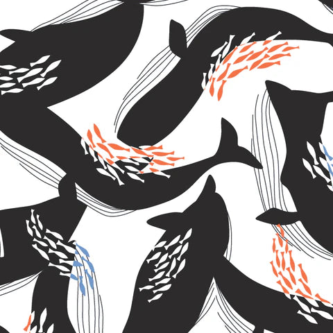 Happy Whales by Ophelia Pang : Cloud 9 : Canvas