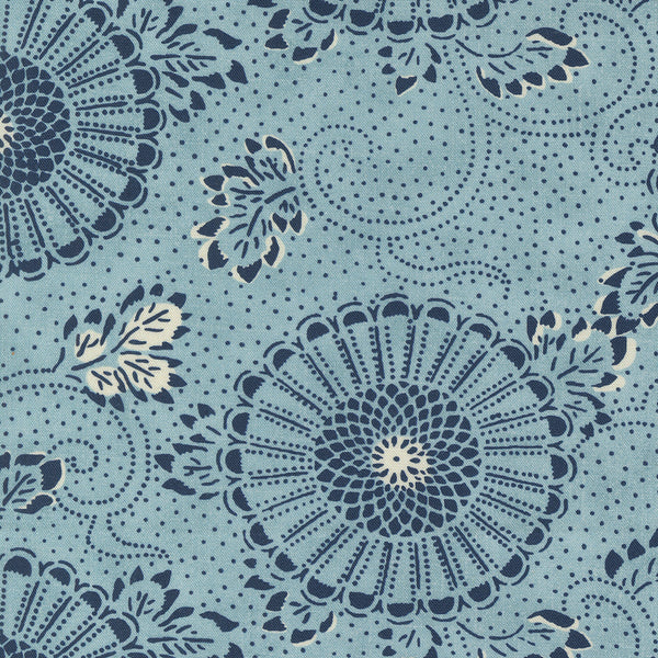 Indigo Blooming by Debbie Maddy : 48090-13 in Water : Moda