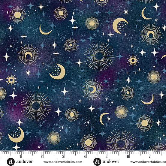 Luna by Makower UK : Constellation in Blue : Andover