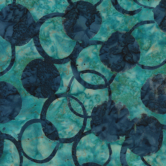 Dots and Doodles : Dots and Rings in Teal Bridgewater : Island Batiks