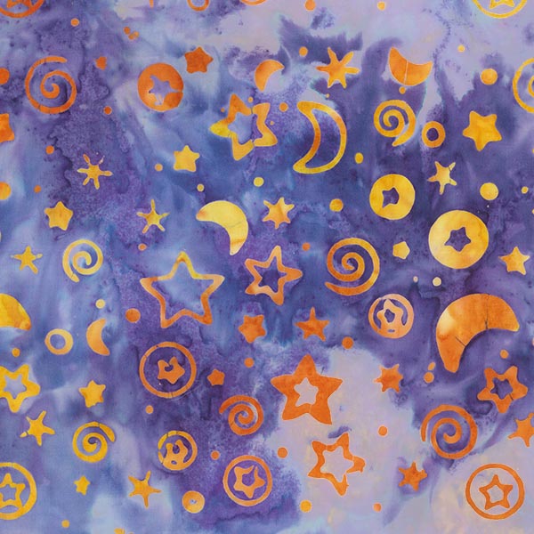 Midnight Magic by Patrick Lose : Stars and Moons in Violet : Banyan Batiks
