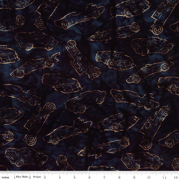 Full Throttle Hot Wheels : BT23692 Midnight : Riley Blake : Batik