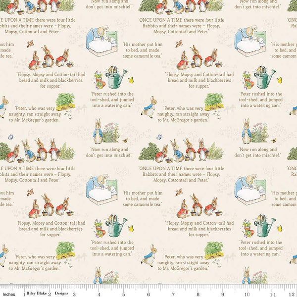 The Tale of Peter Rabbit : Text in Cream : Riley Blake