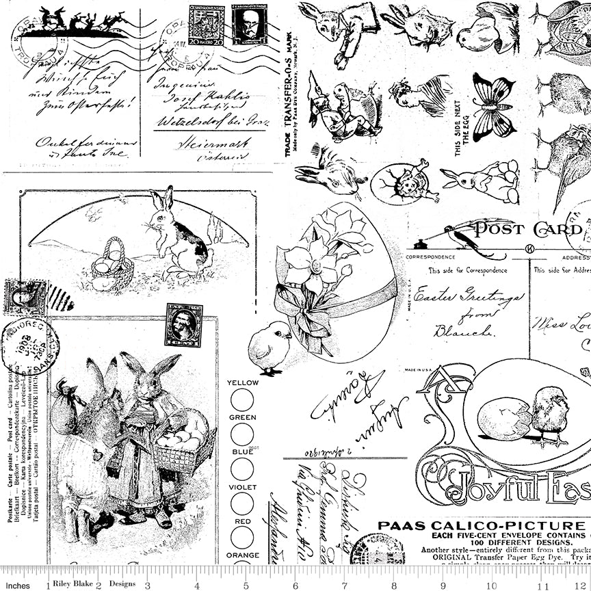 Egg Hunt by Janet Wecker Frisch : Easter Post in Black : Riley Blake