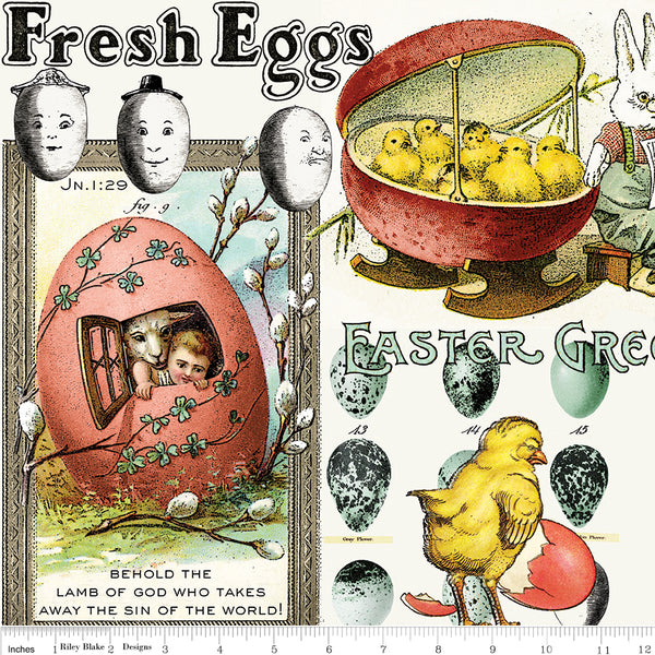 Egg Hunt by Janet Wecker Frisch : Easter Egg Collage in Multi : Riley Blake
