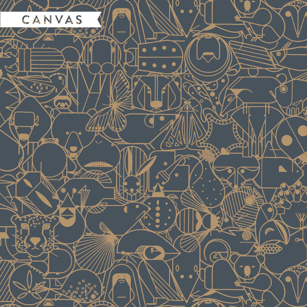 Canvas by Charley Harper : End Papers in Dusk : Birch : Canvas