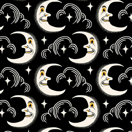 Midnight Masquerade by Heather Dutton : Midnight Moons in Black  : P & B Textiles