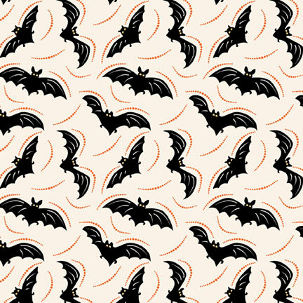 Midnight Masquerade by Heather Dutton : Batty Toss in White  : P & B Textiles