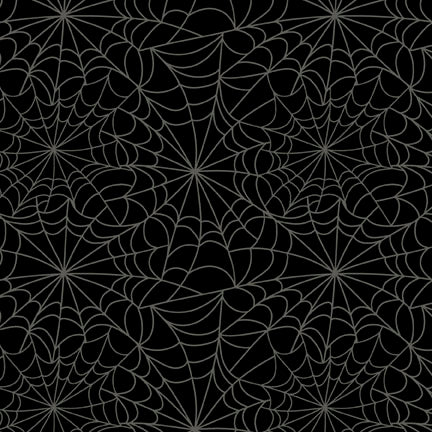 Midnight Masquerade by Heather Dutton : Spiderweb Allover in Black : P & B Textiles