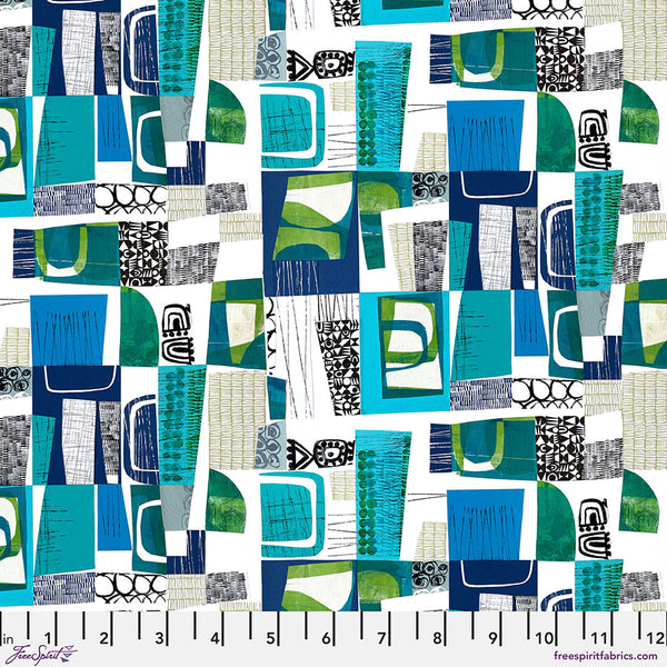 Flying South by Clare Youngs : Collage in Sea Blue : Free Spirit