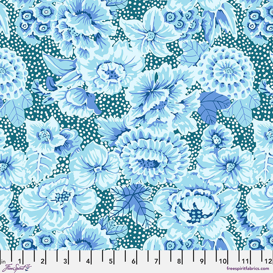 Kaffe Fassett From the Archives : Floral with Dots in Blue : Free Spirit