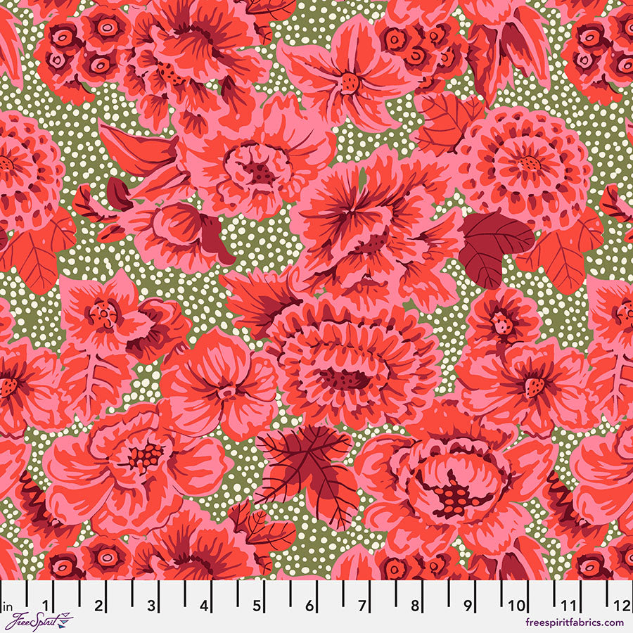 Kaffe Fassett From the Archives : Floral with Dots in Red : Free Spirit