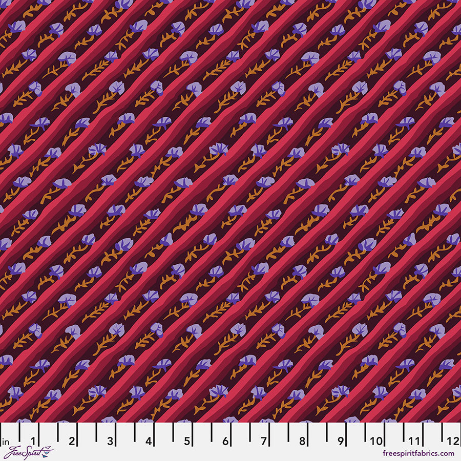 Kaffe Fassett From the Archives : Diagonal Poppy in Aubergine : Free Spirit