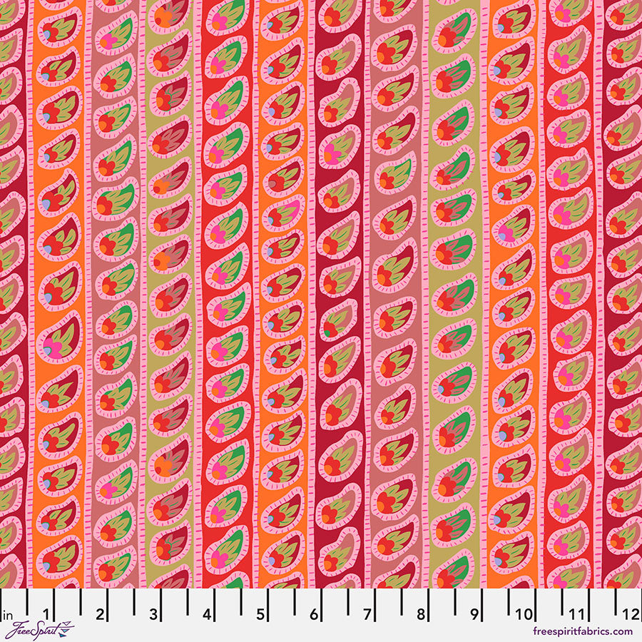 Kaffe Fassett From the Archives : Paisley Stripe in Red : Free Spirit