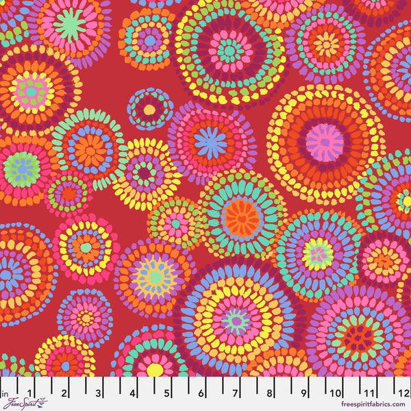 Kaffe Fassett : Mosaic Circles in Red : Free Spirit