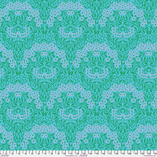 Kaffe x Morris & Co : Michaelmas Daisy in Aqua : Free Spirit