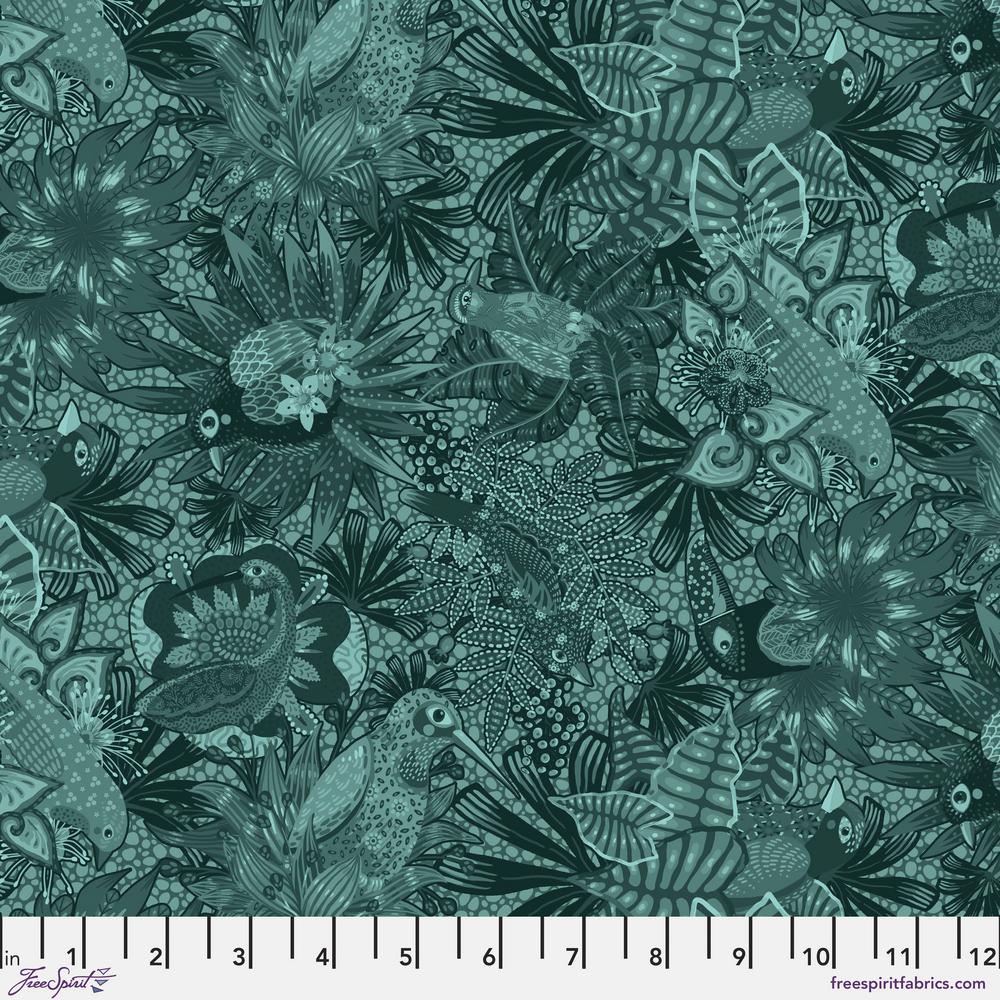 Tropicalism by Odile Bailloeul : Caracas Monochrome in Teal : Free Spirit
