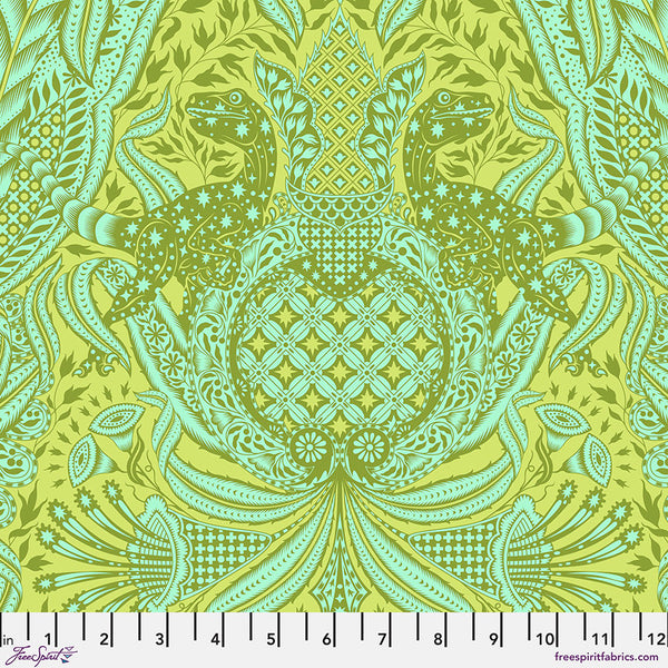 ROAR! by Tula Pink : Gift Rapt in Lime : Free Spirit