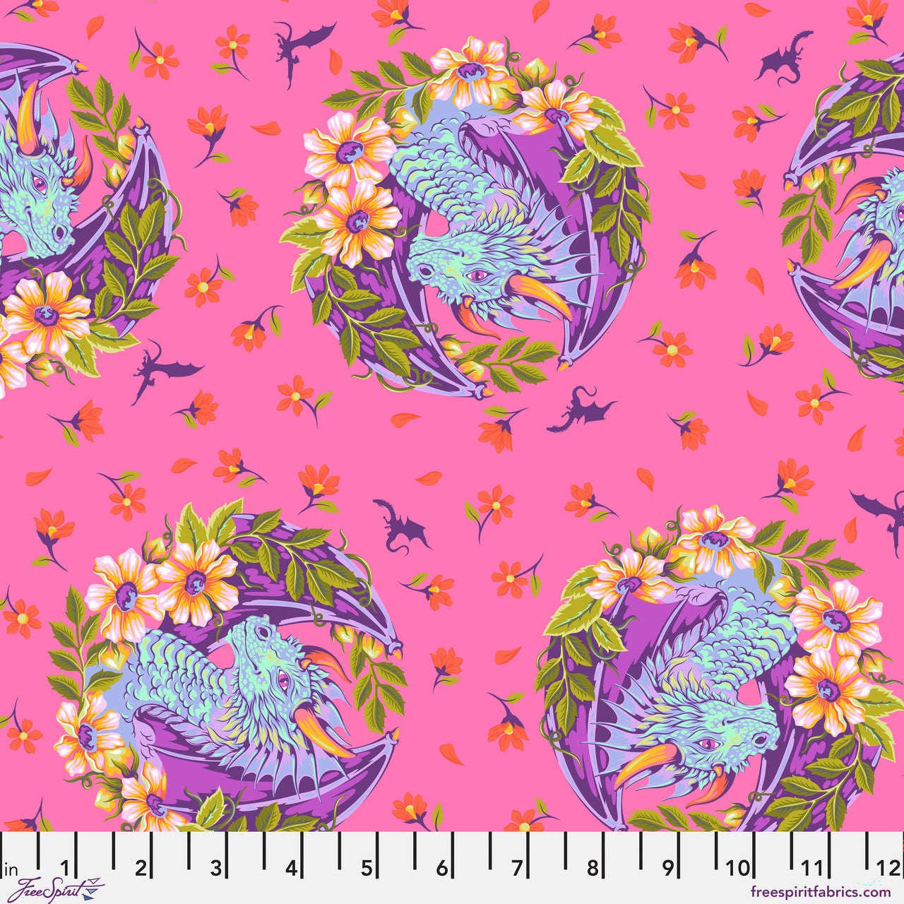 Legendary by Tula Pink : Dragon Ball She in Sugar Plum : Free Spirit