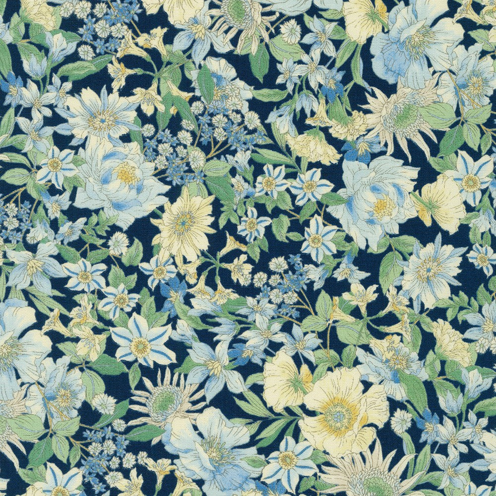 Vintage Fleur by Sevenberry : SB-4217D1-3 Dusty Blue : Robert Kaufman
