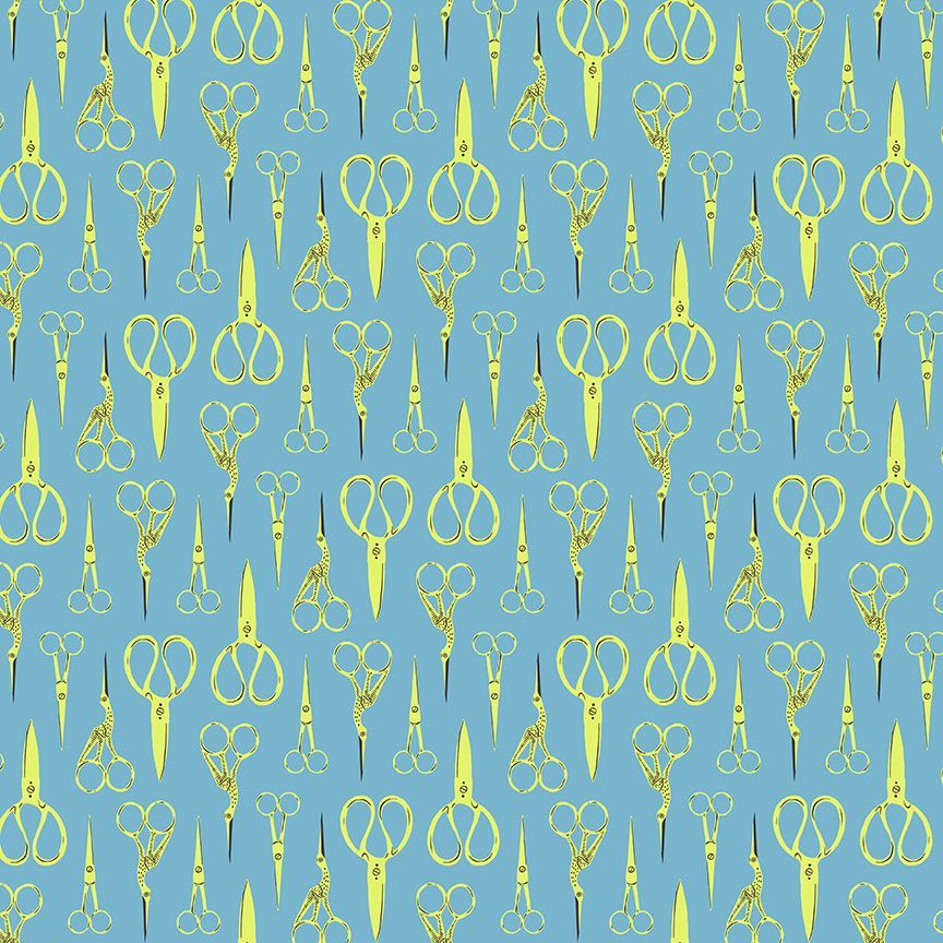 Stitch & Glow by Faye Guanipa : Crane Scissors in Cyan : Dear Stella