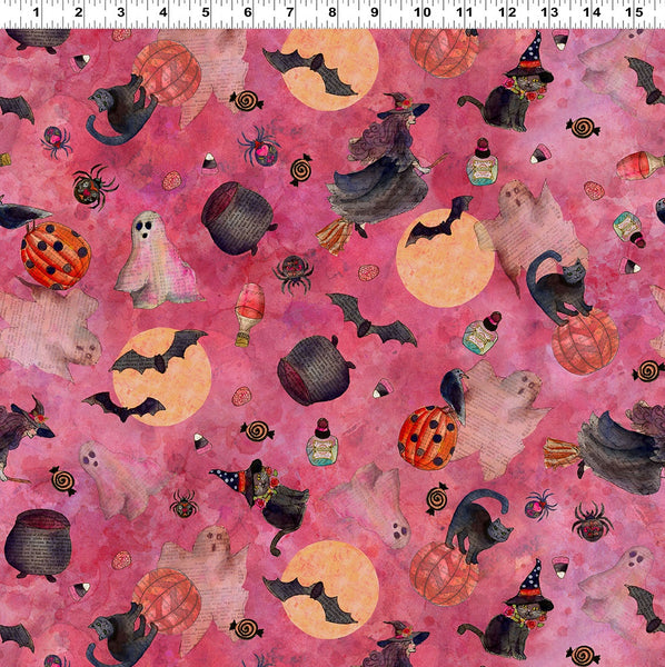 Faboolous by Sue Zipkin : Halloween Toss in Dark Raspberry : Clothworks