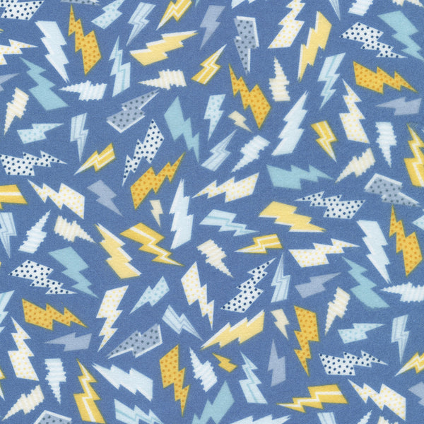 Astrobots Flannel : srkf-23029-4 Blue : Robert Kaufman