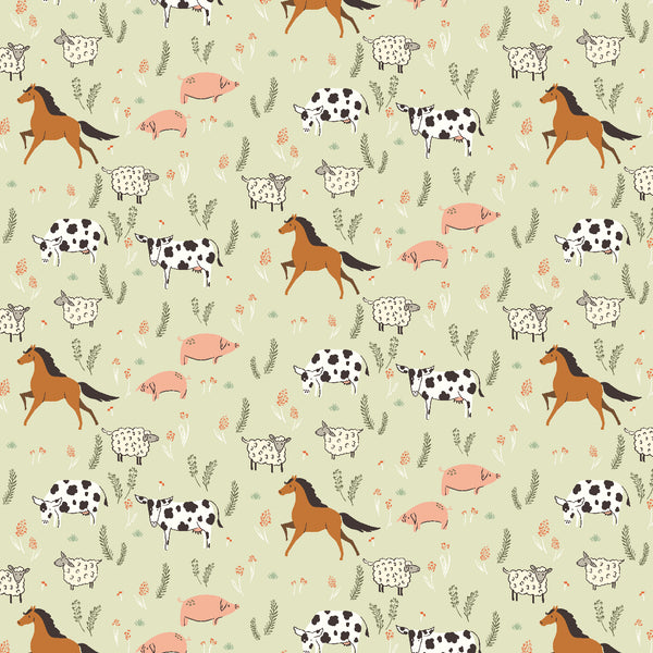 Day On A Farm by Indico Designs : Farm Friends in Green Frolic : RJR