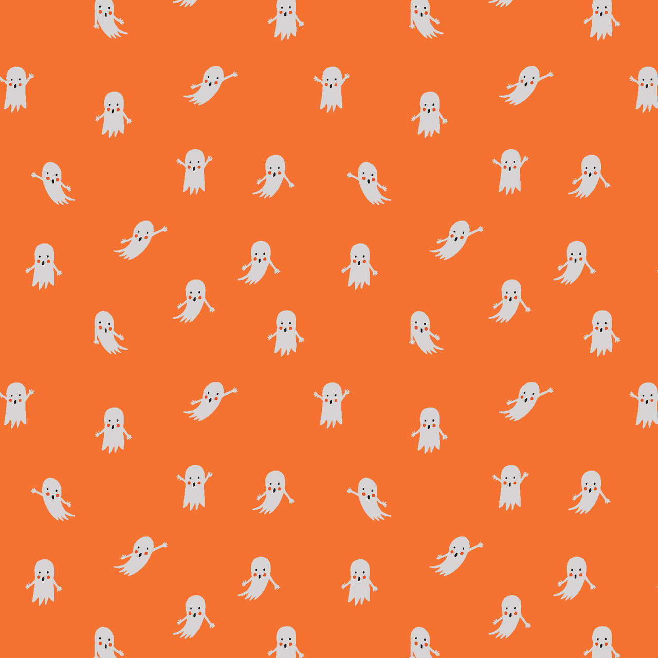 Halloween by Rifle Paper Co : Ghosts in Orange : Cotton and Steel