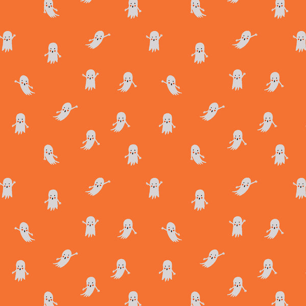 Halloween by Rifle Paper Co : Ghosts in Orange : Cotton and Steel