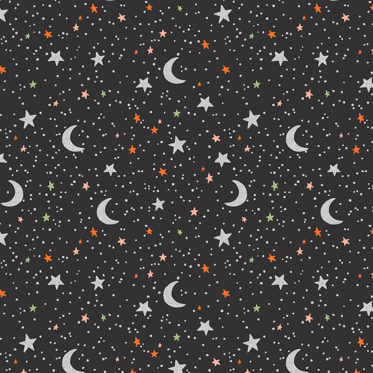 Halloween by Rifle Paper Co : October Night in Black Metallic : Cotton and Steel