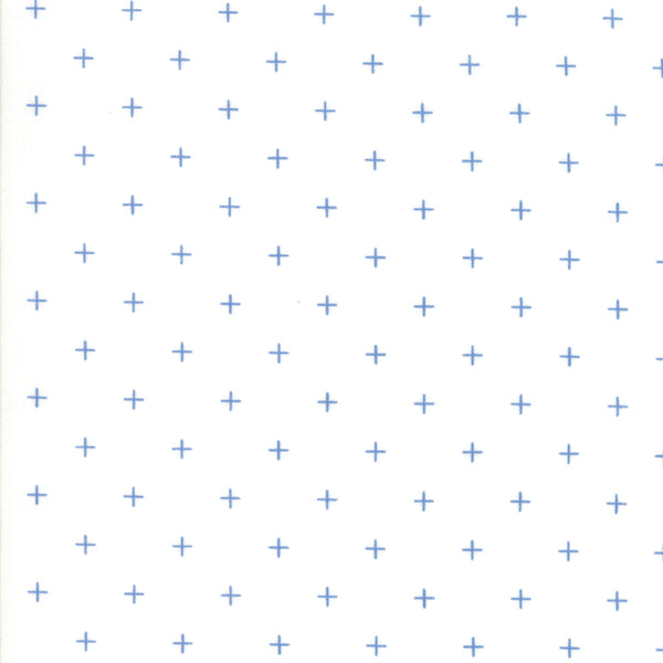 Breeze by Zen Chic : Pluses in White Cornflower : Moda