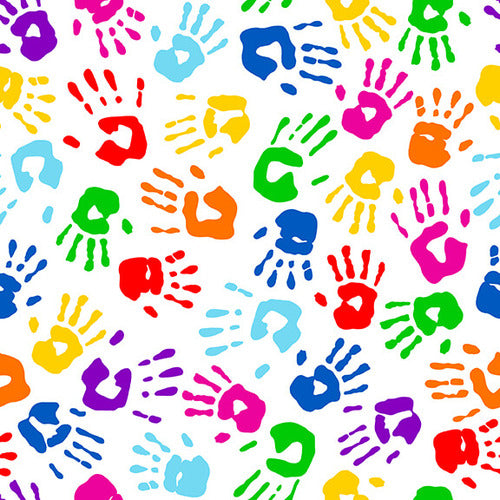 Top of the Class by Pencil & Ink Studios : Hands in White : Blank Quilting