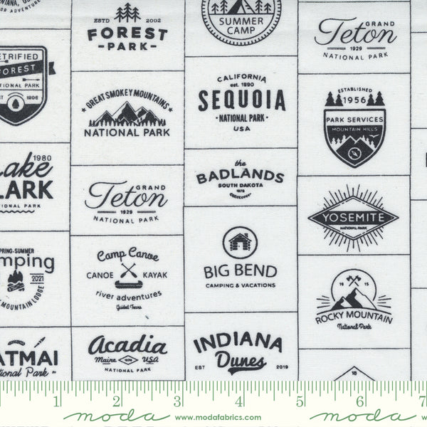 Timber by Sweetwater : Camp Badges in Cream Black : Moda
