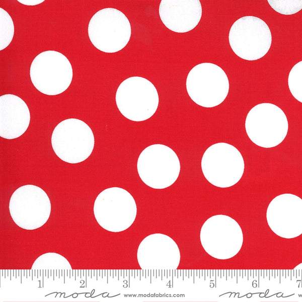 Merry Bright by Me and My Sister Designs : Merry Giant Dot in Poinsettia Red : Moda