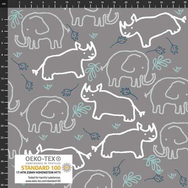 Avalana Jersey : Rhinoceros + Elephants : Stof : Knit