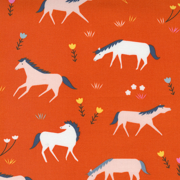 Meander by Aneela Hoey : Horses in Geranium : Moda