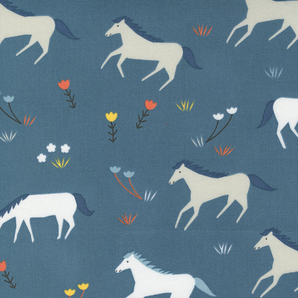 Meander by Aneela Hoey : Horses in Indigo : Moda