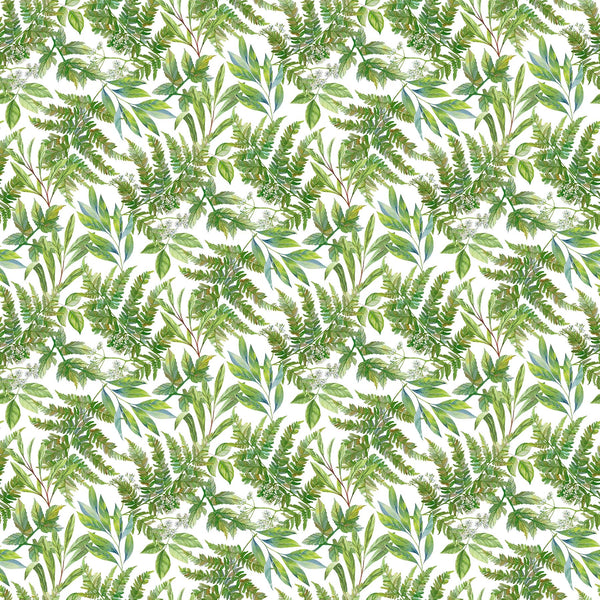 Morning Blossom by Michel Design Works : 24922-10 White/Green : Northcott