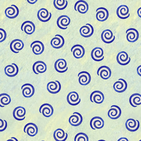 Painterly Garden by Desiree's Designs : Swirl in Dark Blue : Quilting Treasures