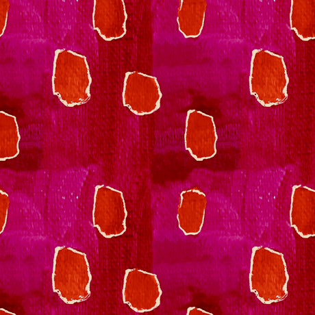 Painterly Garden by Desiree's Designs : Spots in Dark Pink : Quilting Treasures