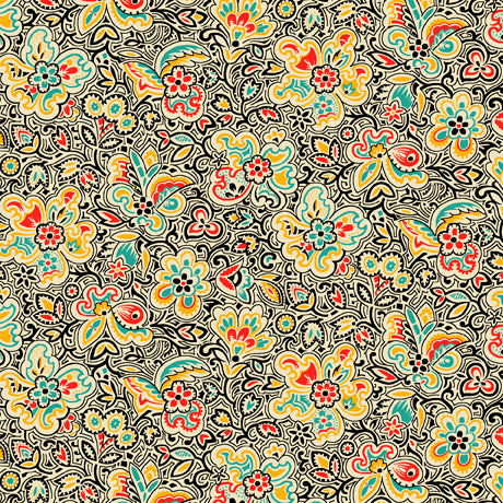 Margot : Packed Retro Floral : QT Fabrics
