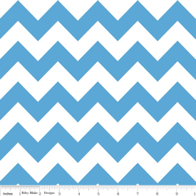 Medium Chevron C320-22 Medium Blue : Riley Blake