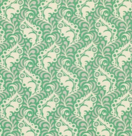 Heather Bailey : Lottie Da : Feather Leaf Turquoise 034 : Free Spirit