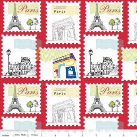 Pepe in Paris : C3792 Red : Riley Blake